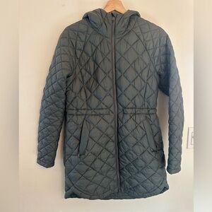 Athleta Quilted Longer Puffer Jacket : gray women's size XS